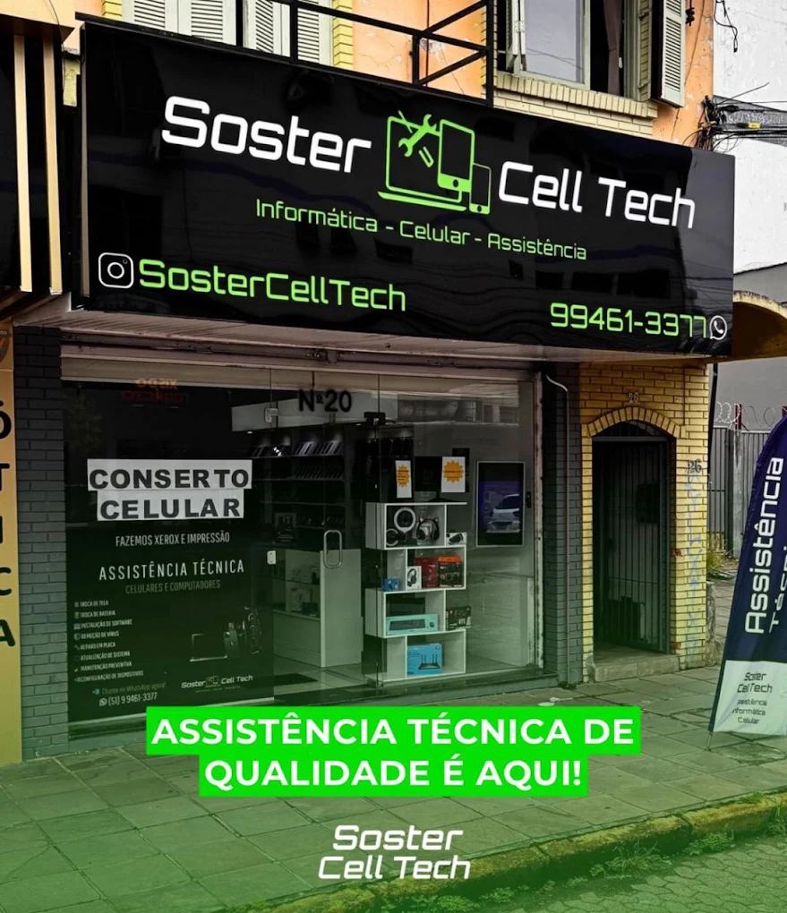 Fachada da loja Soster Cell Tech em Cachoeirinha